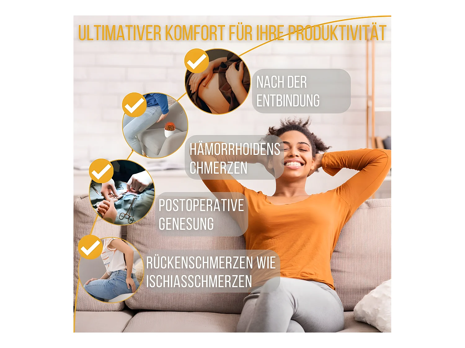 Coussin Donut pour le Coccyx 44x44x7,5 COUSSIN COCCYX