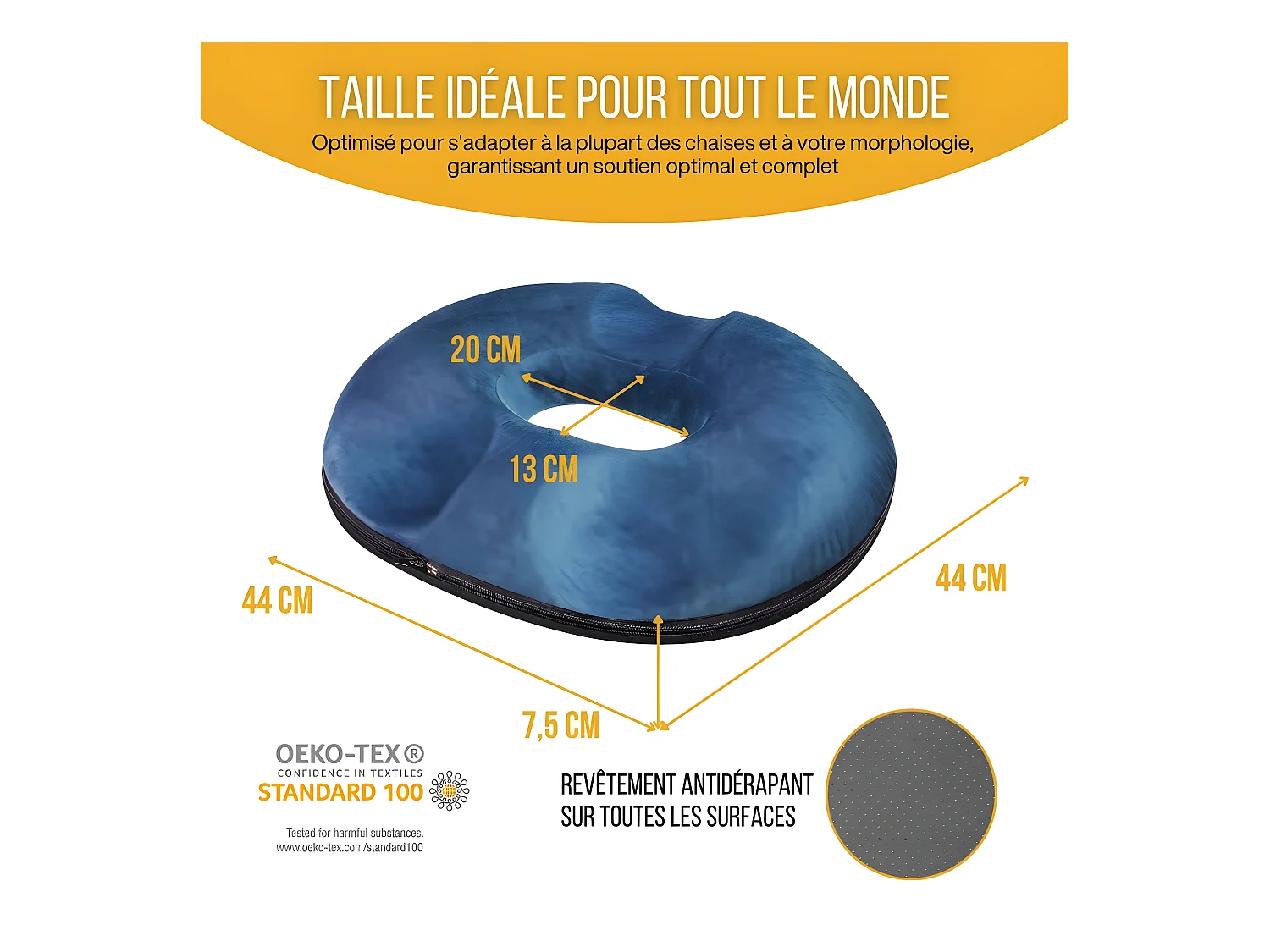 Coussin Donut pour le Coccyx 44x44x7,5 COUSSIN COCCYX