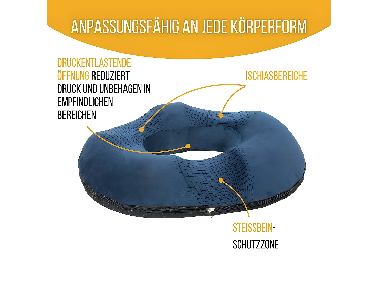 Cuscino Donut per il Coccige 44x44x7,5 CUSCINO COCCIGE