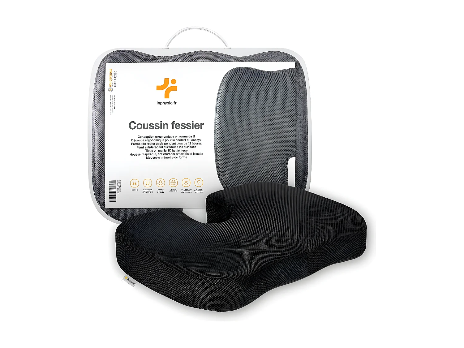 Cuscino Ergonomico a Forma di U per il Coccige - 45x35x7 - CUSCINO GLUTEI