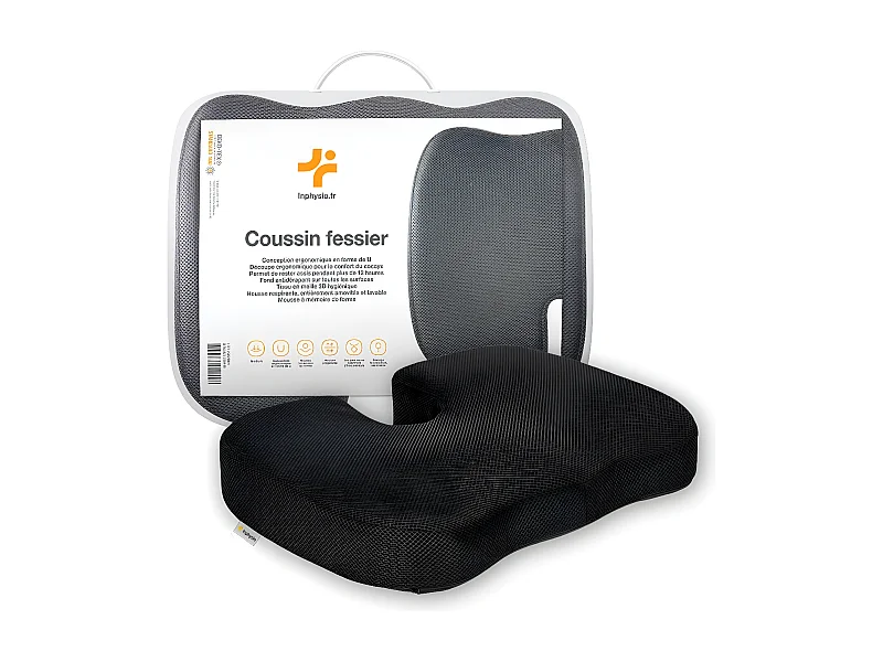 Cuscino Ergonomico a Forma di U per il Coccige - 45x35x7 - CUSCINO GLUTEI