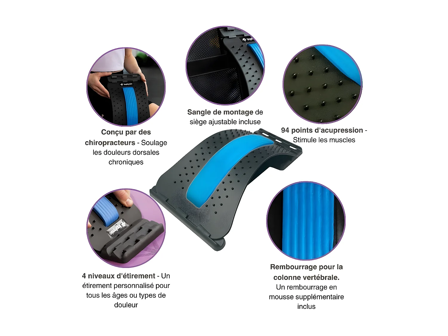 Lendenwirbeldehnungsgerät INPHYSIO 94 Akupressurpunkte