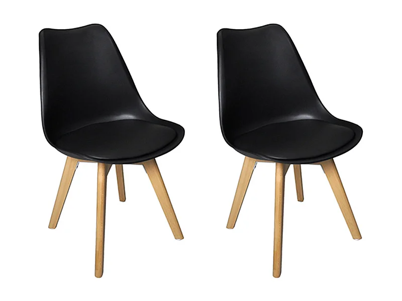 Sedia In Plastica Con Piede In Legno Mod. Mia (2 Pz.)