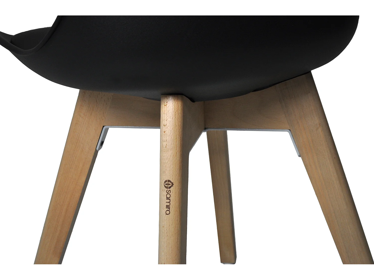 Sedia In Plastica Con Piede In Legno Mod. Mia (2 Pz.)