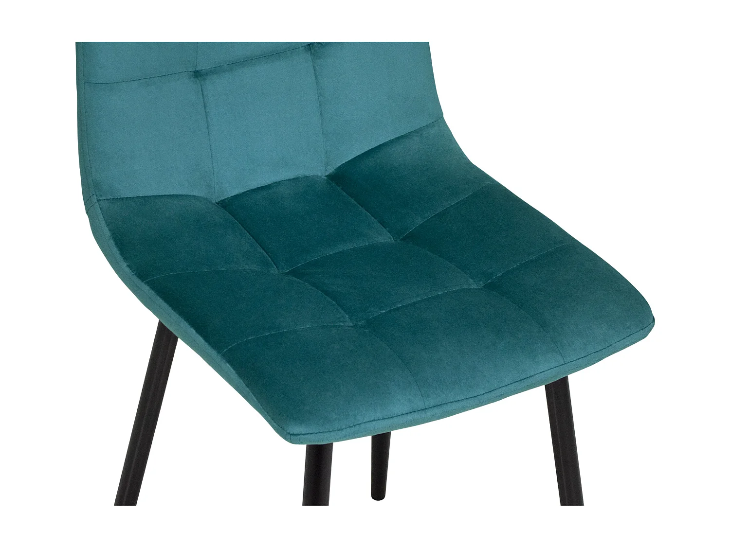 Sedia da pranzo imbottita in tessuto verde petrolio mod. Karima (2pz.)