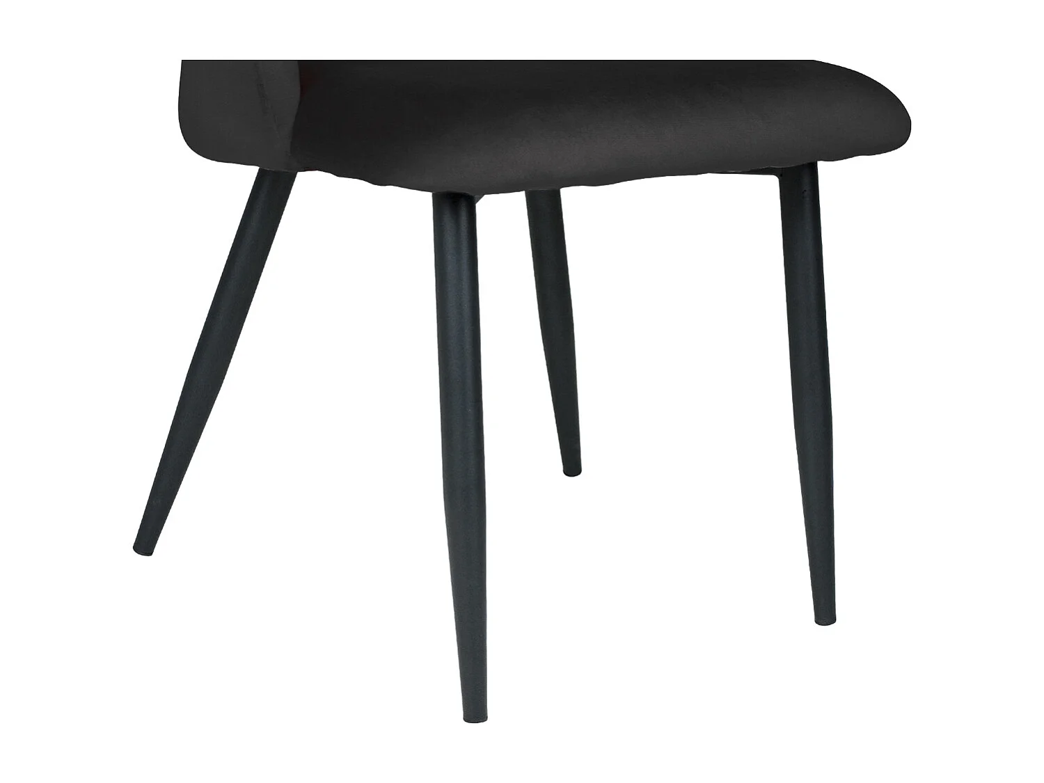 Sedia da pranzo imbottita in velluto nero mod. Zoe (2pz.)