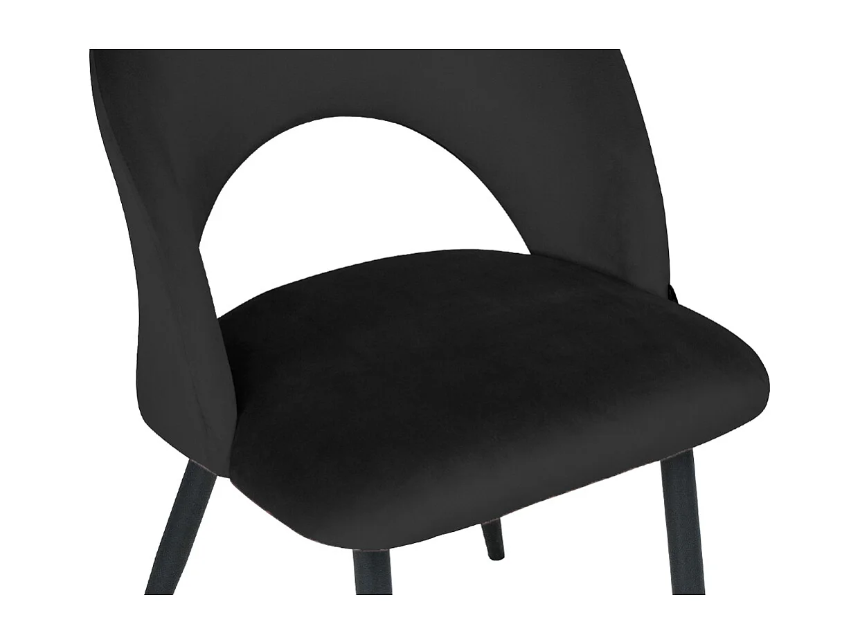 Sedia da pranzo imbottita in velluto nero mod. Zoe (2pz.)