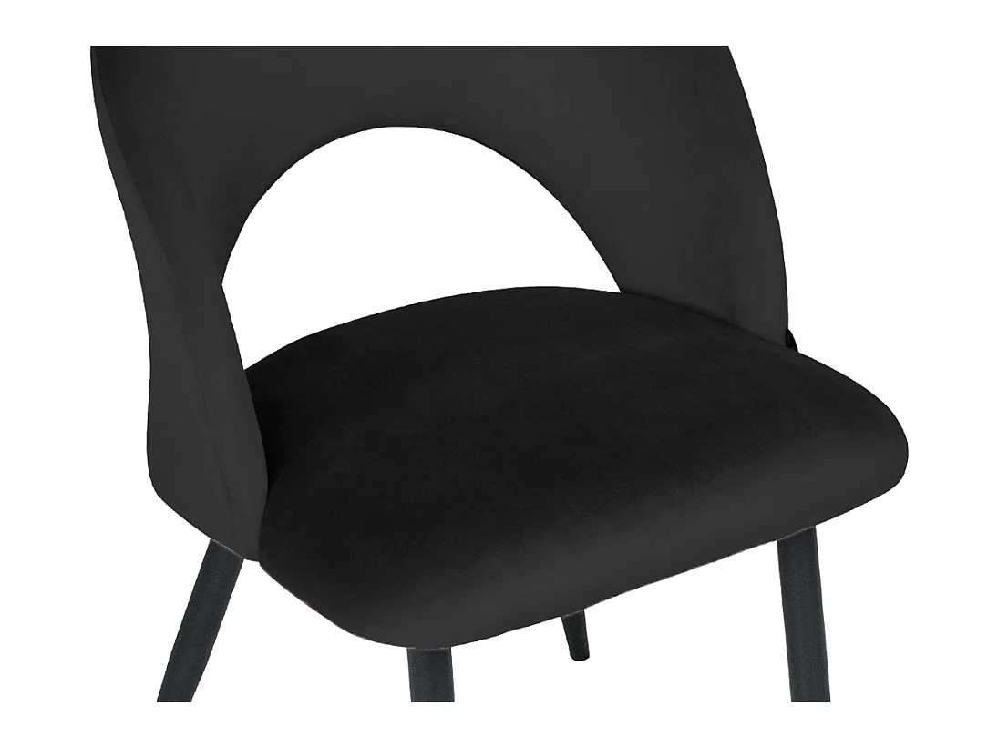 Sedia da pranzo imbottita in velluto nero mod. Zoe (2pz.)