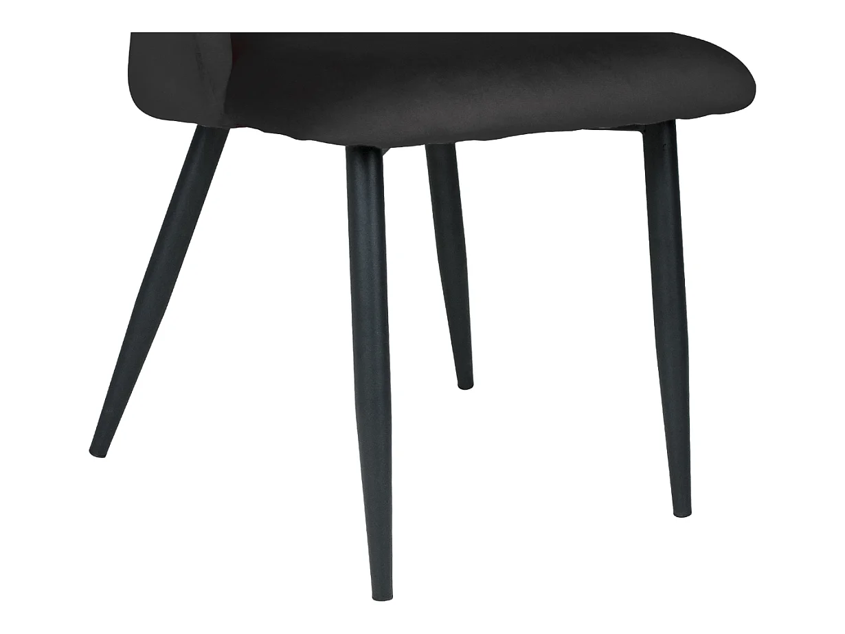 Sedia da pranzo imbottita in velluto nero mod. Zoe (2pz.)