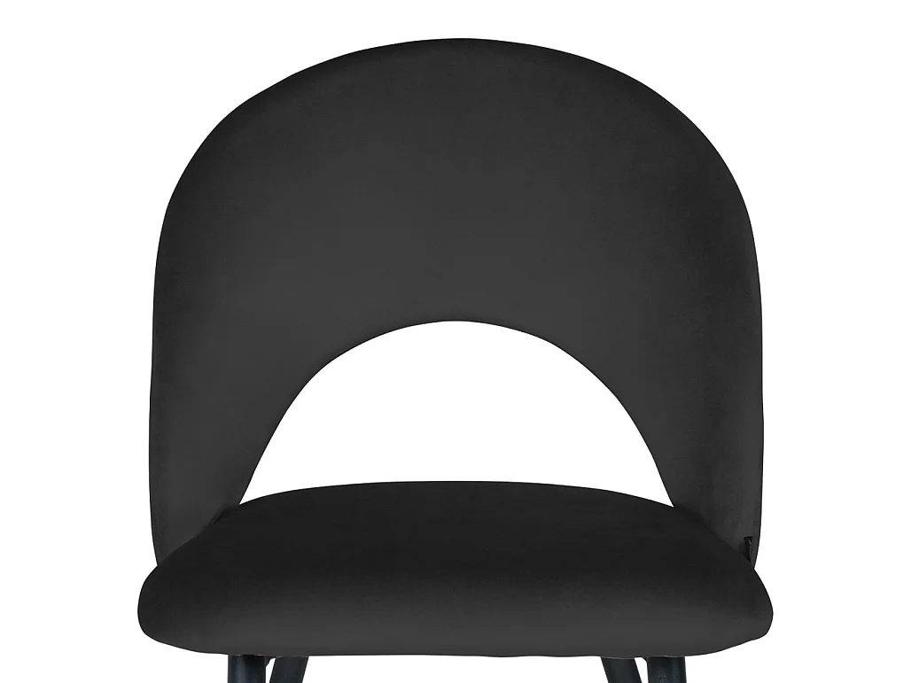 Sedia da pranzo imbottita in velluto nero mod. Zoe (2pz.)