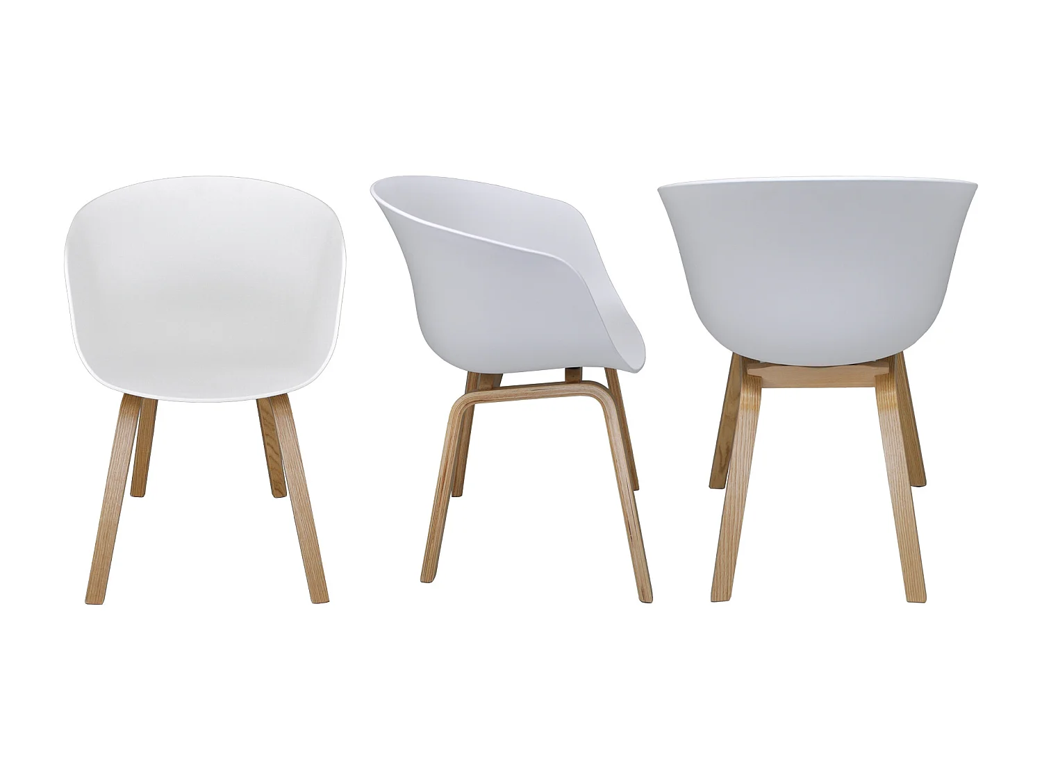 Sedia da pranzo bianca, poltrona in stile scandinavo (2 Pz.)