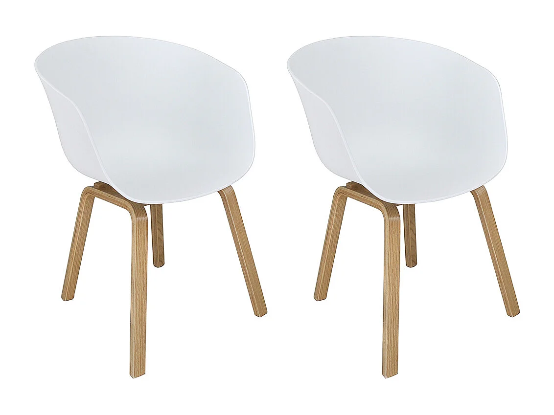 Sedia da pranzo bianca, poltrona in stile scandinavo (2 Pz.)