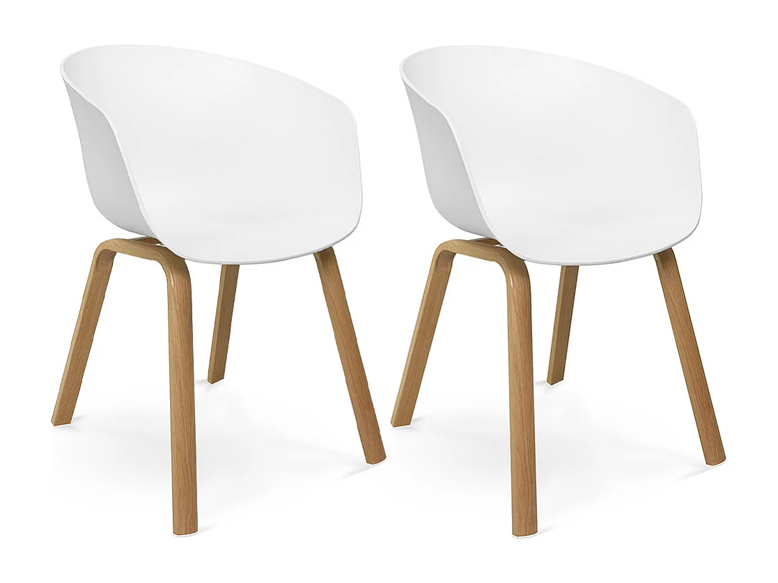 Sedia da pranzo bianca, poltrona in stile scandinavo (2 Pz.)