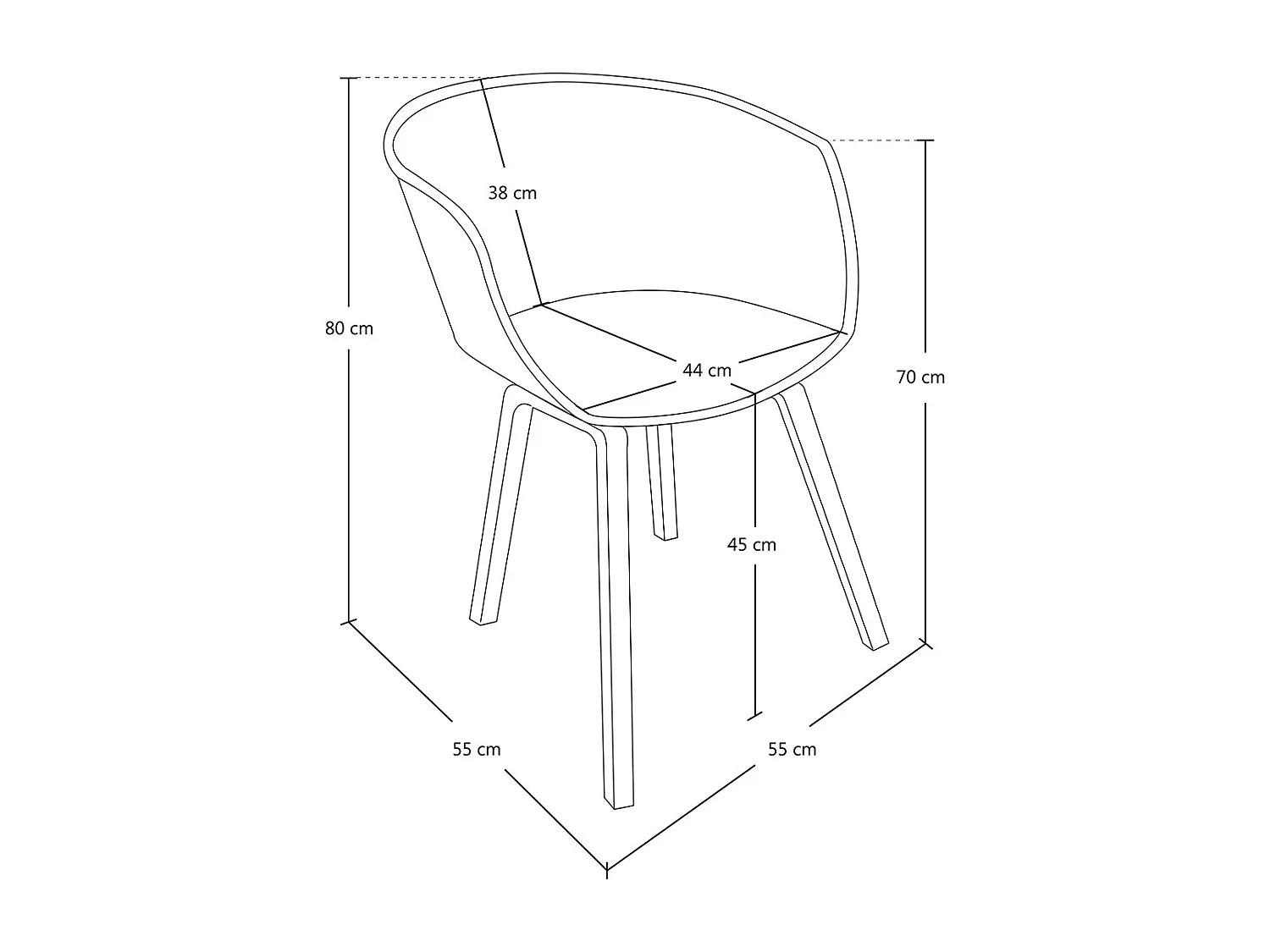Sedia da pranzo bianca, poltrona in stile scandinavo (2 Pz.)