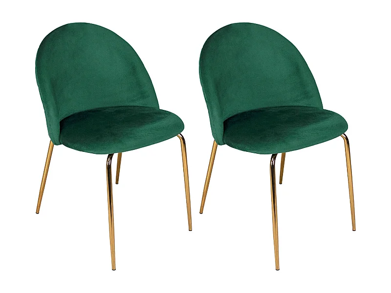 Sedia da pranzo imbottita in velluto verde scuro mod. Nicole (2 Pz.)