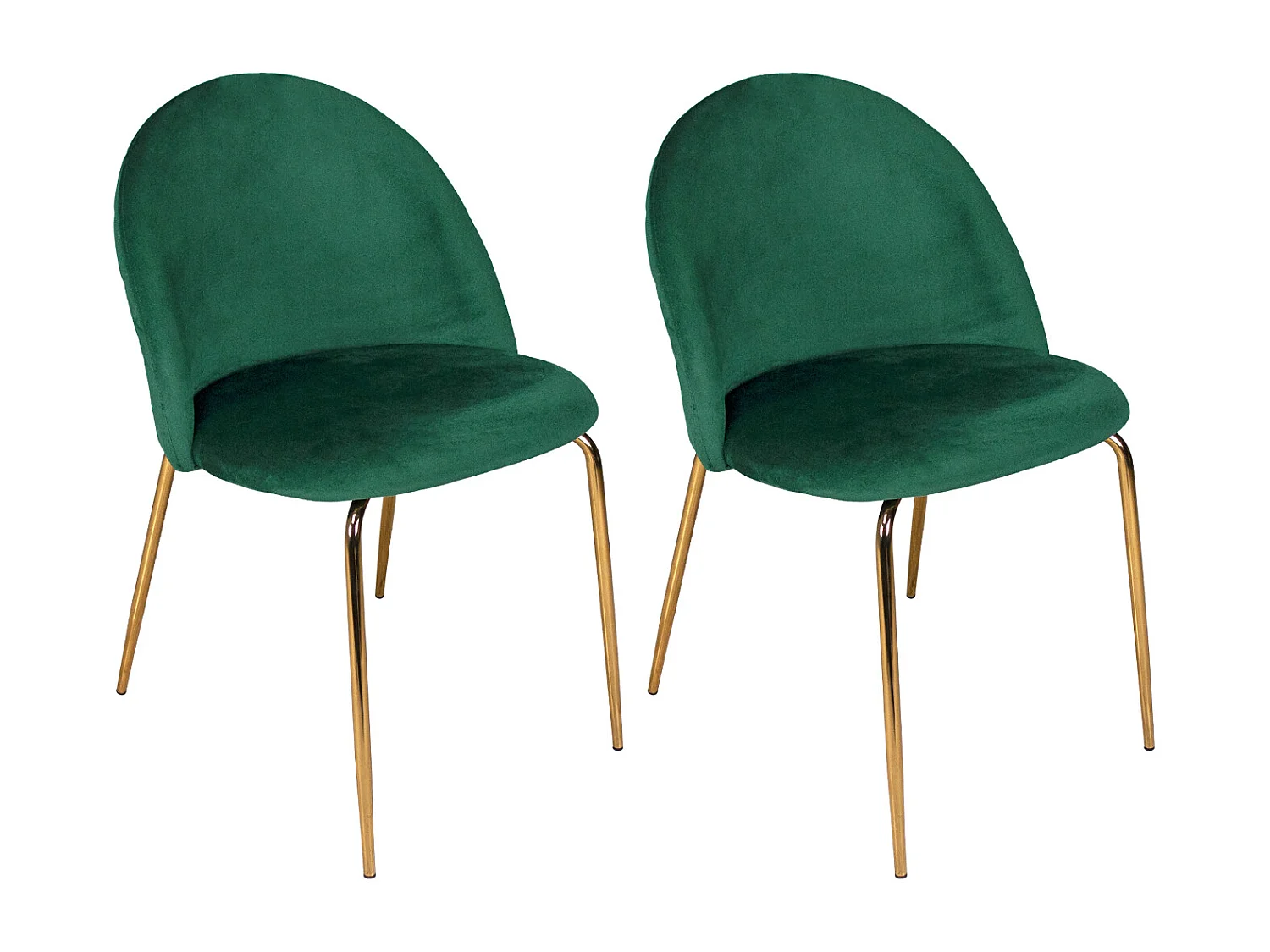 Sedia da pranzo imbottita in velluto verde scuro mod. Nicole (2 Pz.)