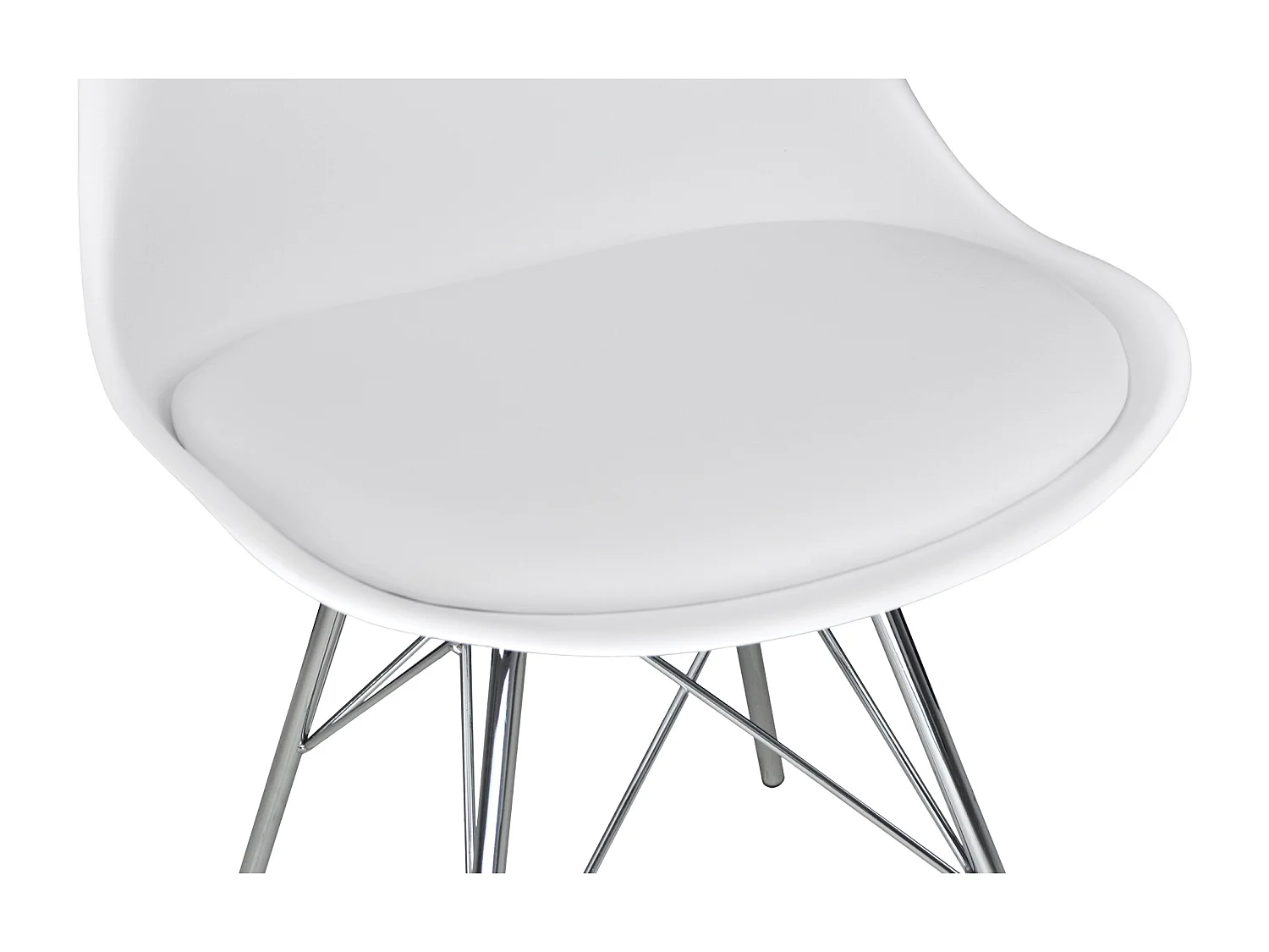 Sedia in polipropilene bianco e piede in metallo cromato mod. Alex (2 Pz.)