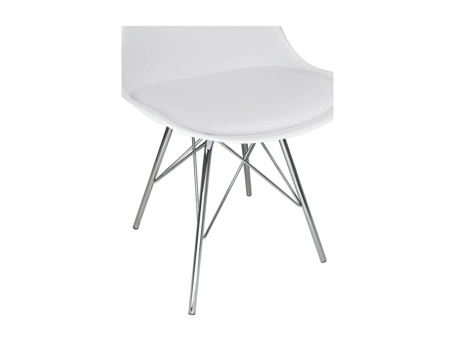 Sedia in polipropilene bianco e piede in metallo cromato mod. Alex (2 Pz.)