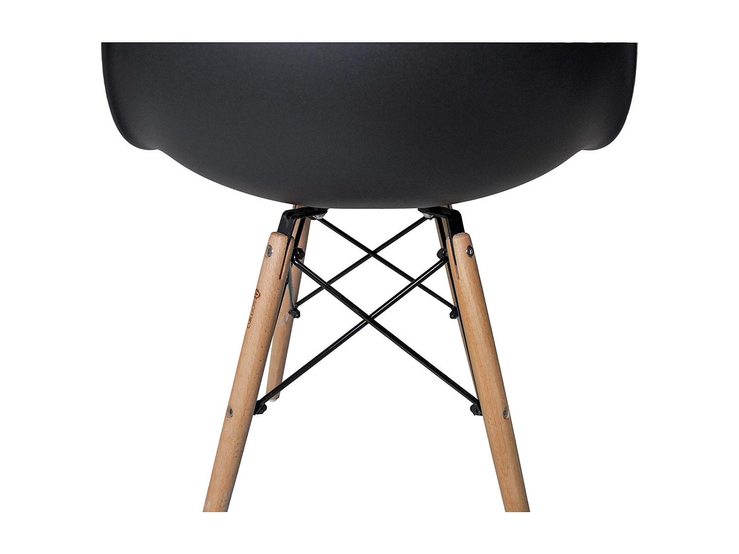 Sedia in plastica nera con piede in legno (2pz)