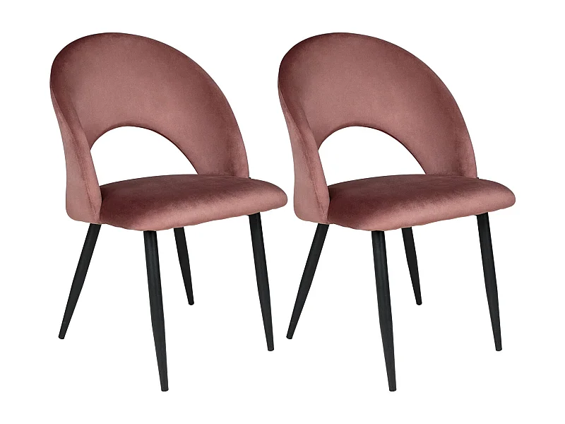 Sedia da pranzo imbottita in velluto rosso mattone mod. Zoe (2pz.)