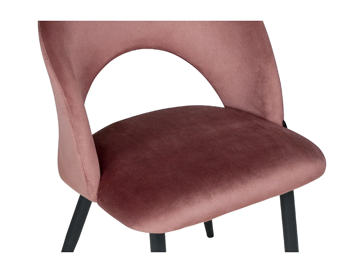 Sedia da pranzo imbottita in velluto rosso mattone mod. Zoe (2pz.)