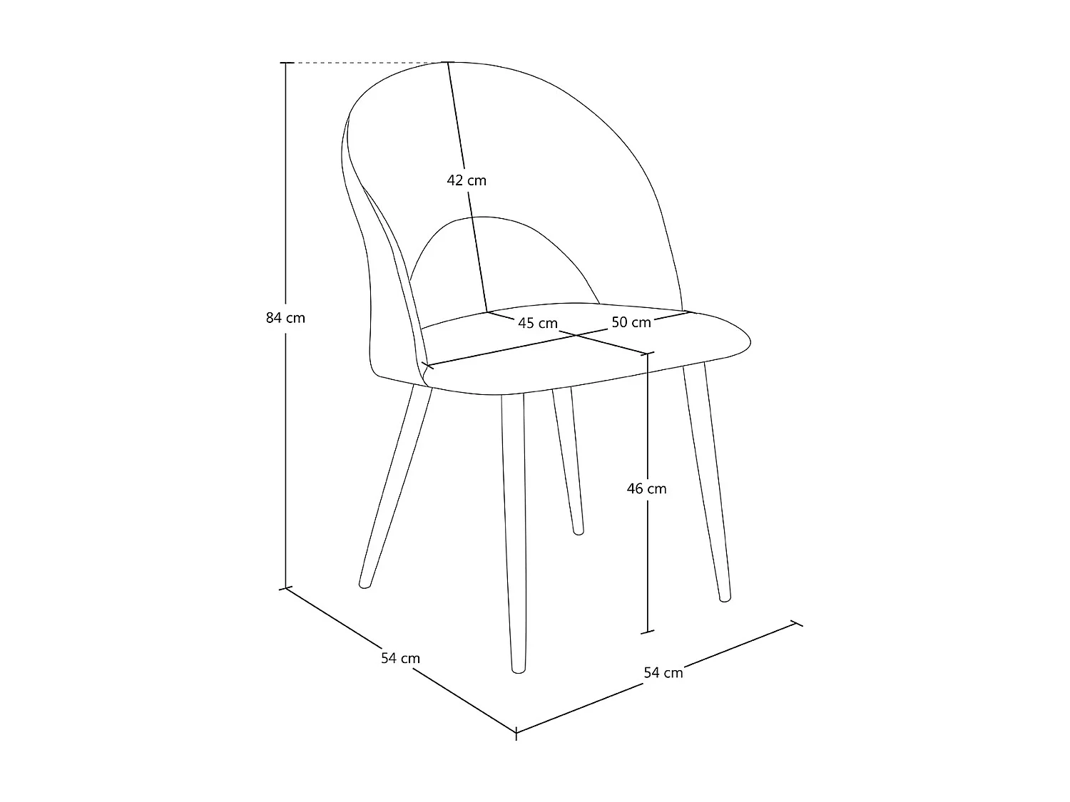 Sedia da pranzo imbottita in velluto rosso mattone mod. Zoe (2pz.)