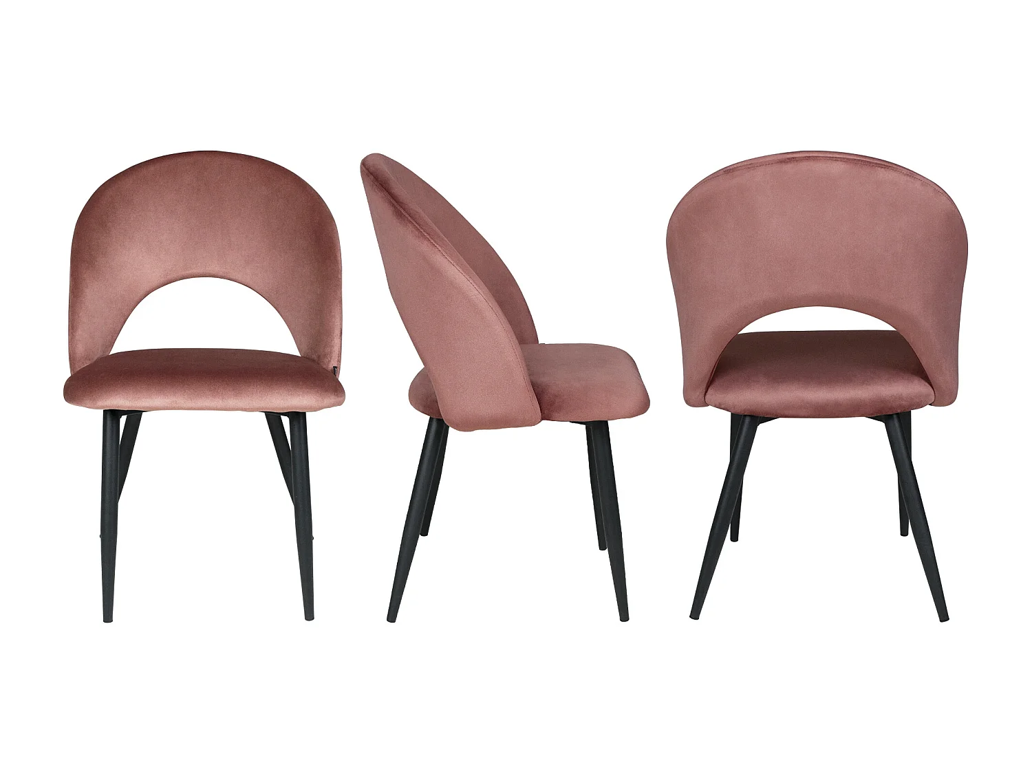 Sedia da pranzo imbottita in velluto rosso mattone mod. Zoe (2pz.)