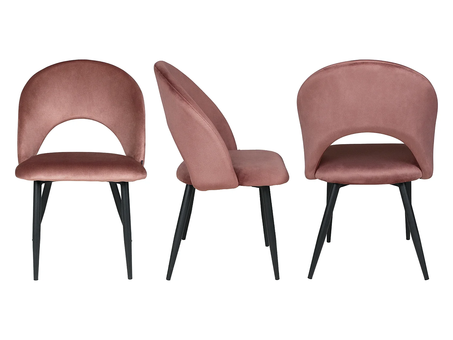 Sedia da pranzo imbottita in velluto rosso mattone mod. Zoe (2pz.)