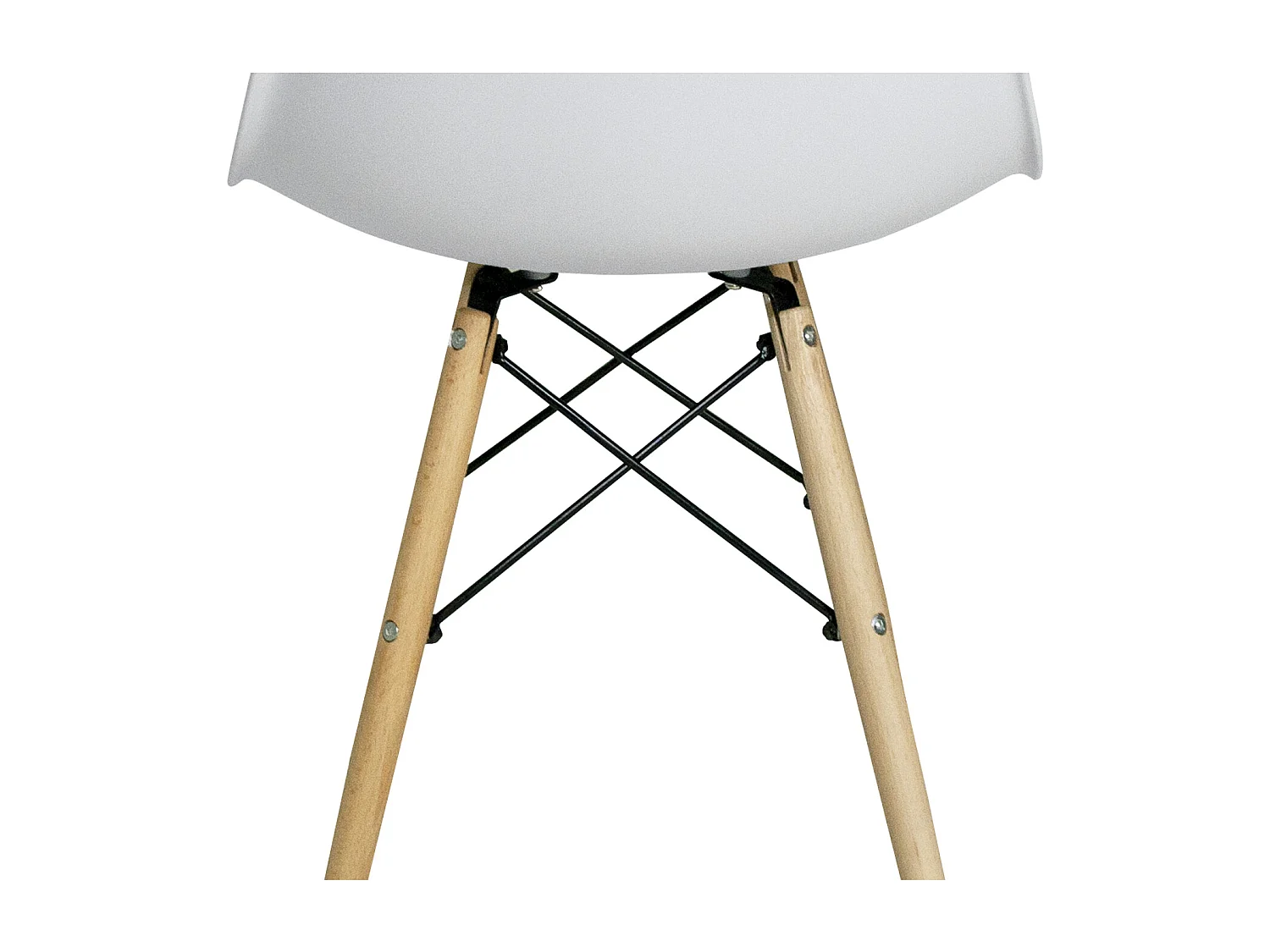 Sedia in plastica grigia con piede in legno (2pz)