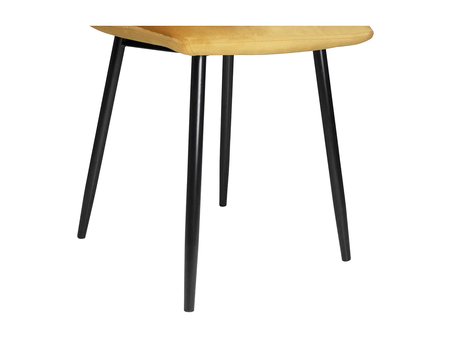 Sedia da pranzo imbottita in velluto giallo senape mod. Karima (2pz.)