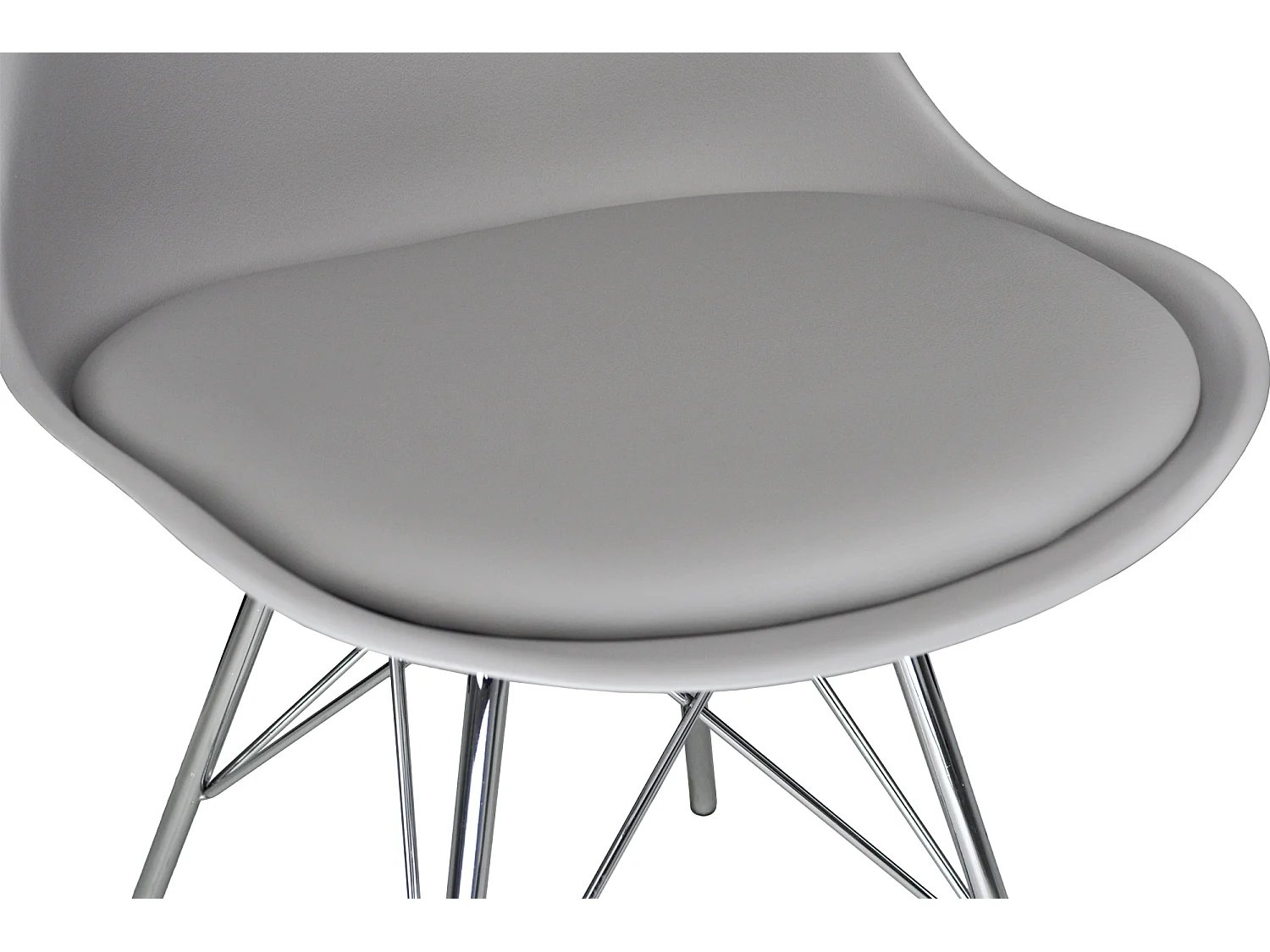 Sedia in polipropilene grigio e piede in metallo cromato mod. Alex (2 Pz.)