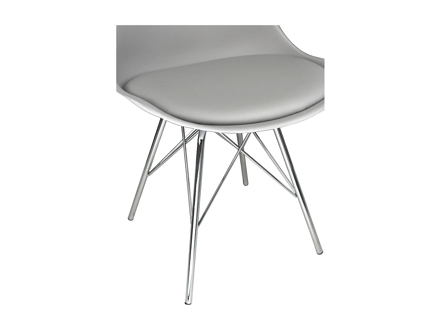 Sedia in polipropilene grigio e piede in metallo cromato mod. Alex (2 Pz.)