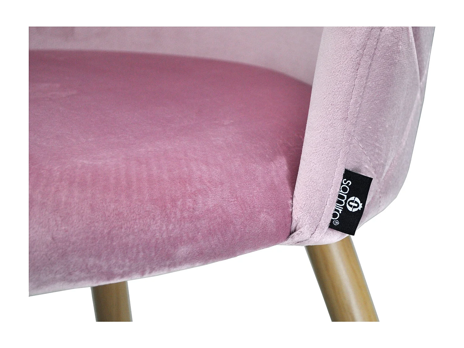 Sedia imbottita in velluto rosa mod. Sophie (2 pz)