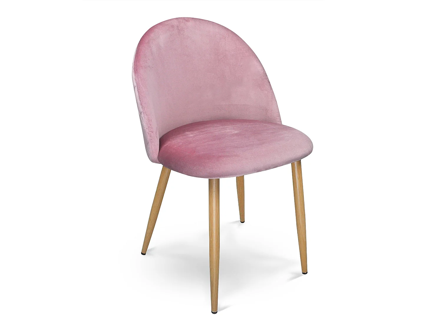 Sedia imbottita in velluto rosa - Sophie (2 pz)