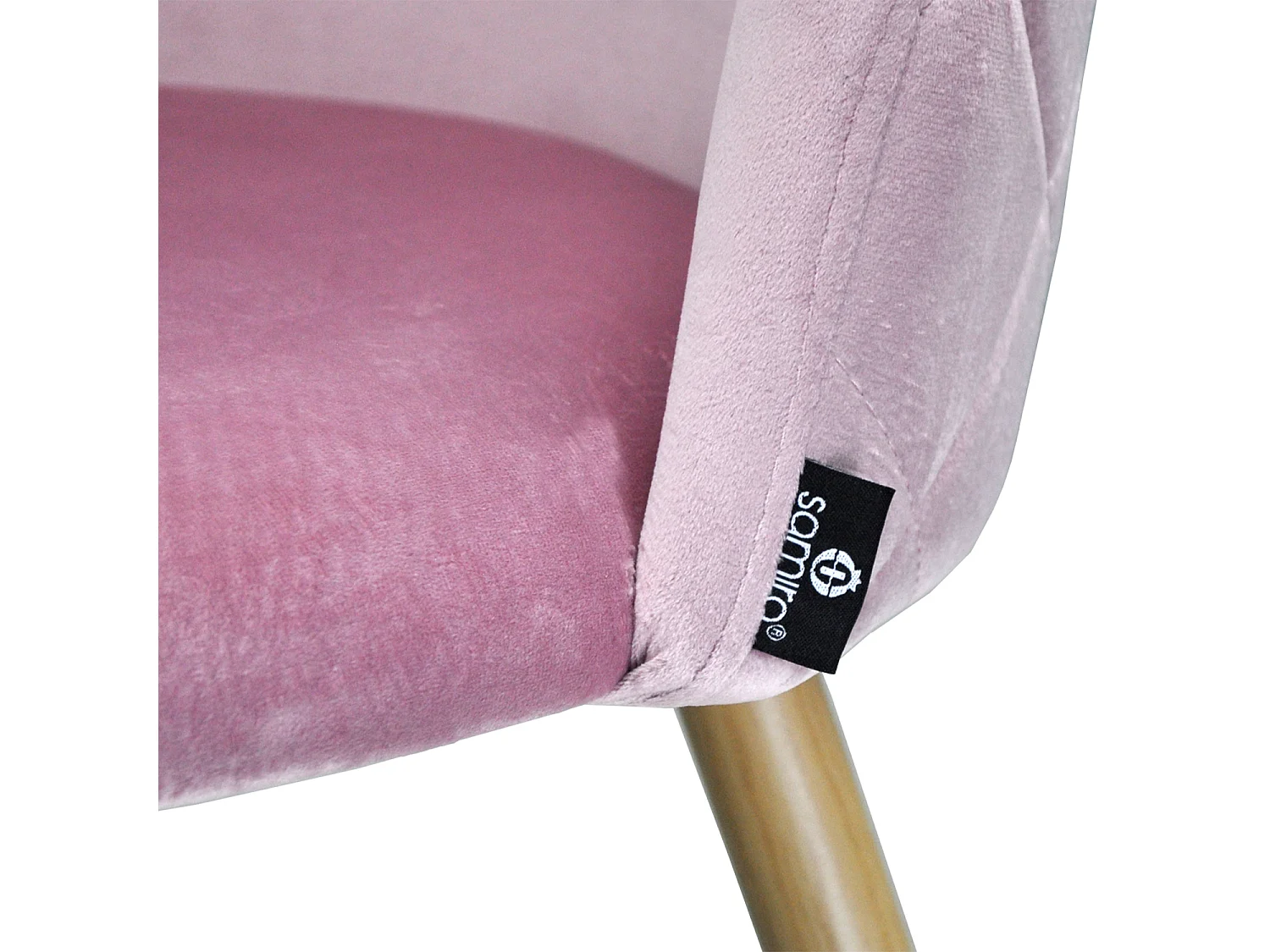 Sedia imbottita in velluto rosa - Sophie (2 pz)