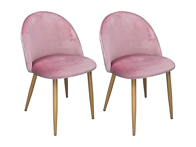 Sedia imbottita in velluto rosa mod. Sophie (2 pz)