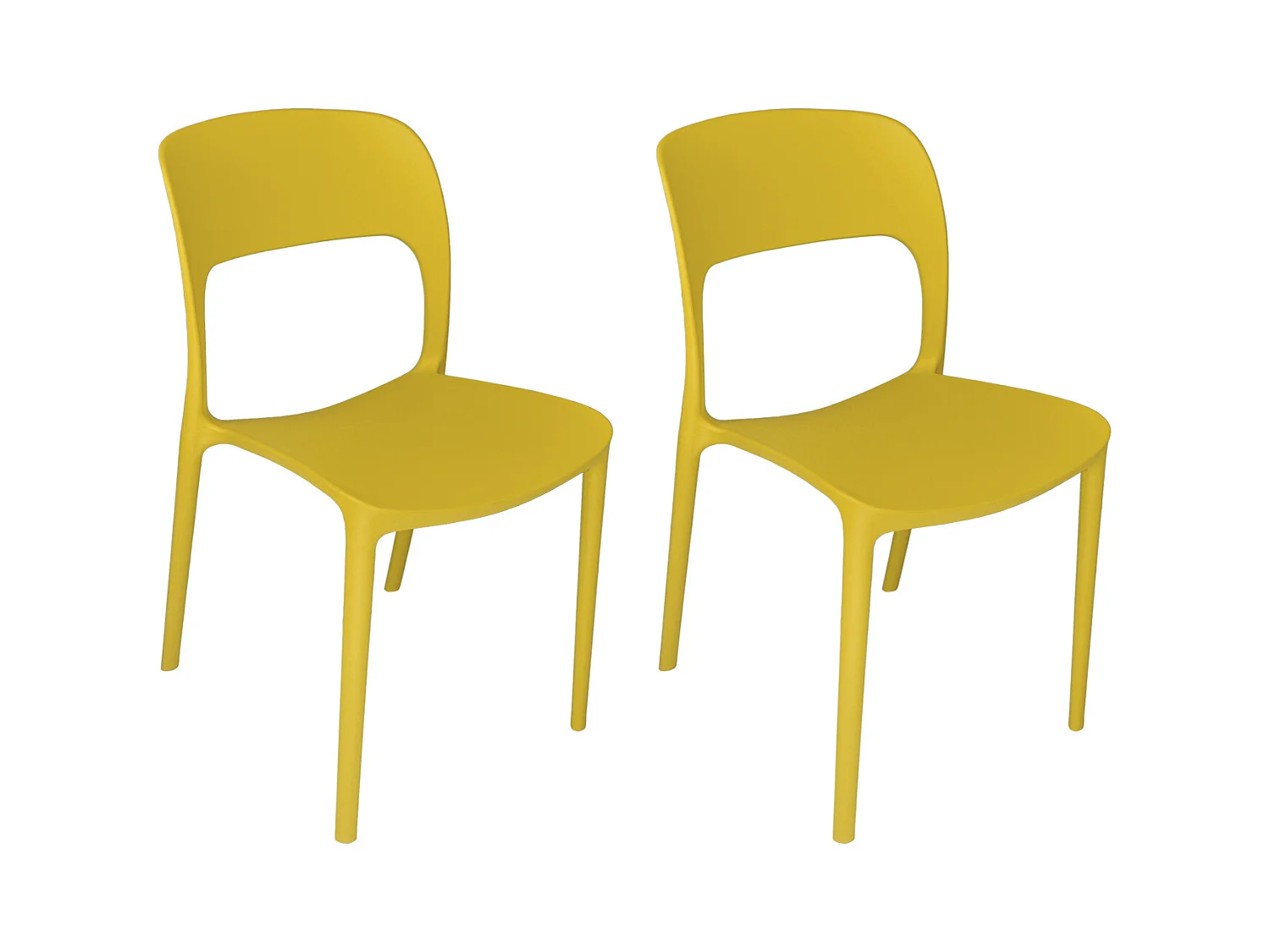 Sedia impilabile in polipropilene giallo senape mod. Maya  (2 Pz.)