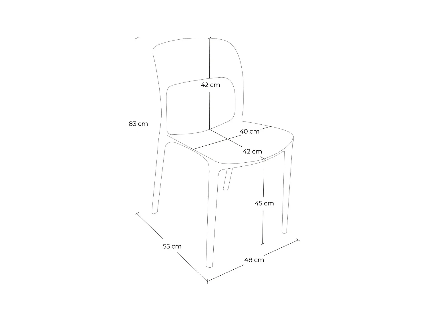 Sedia impilabile in polipropilene giallo senape mod. Maya  (2 Pz.)