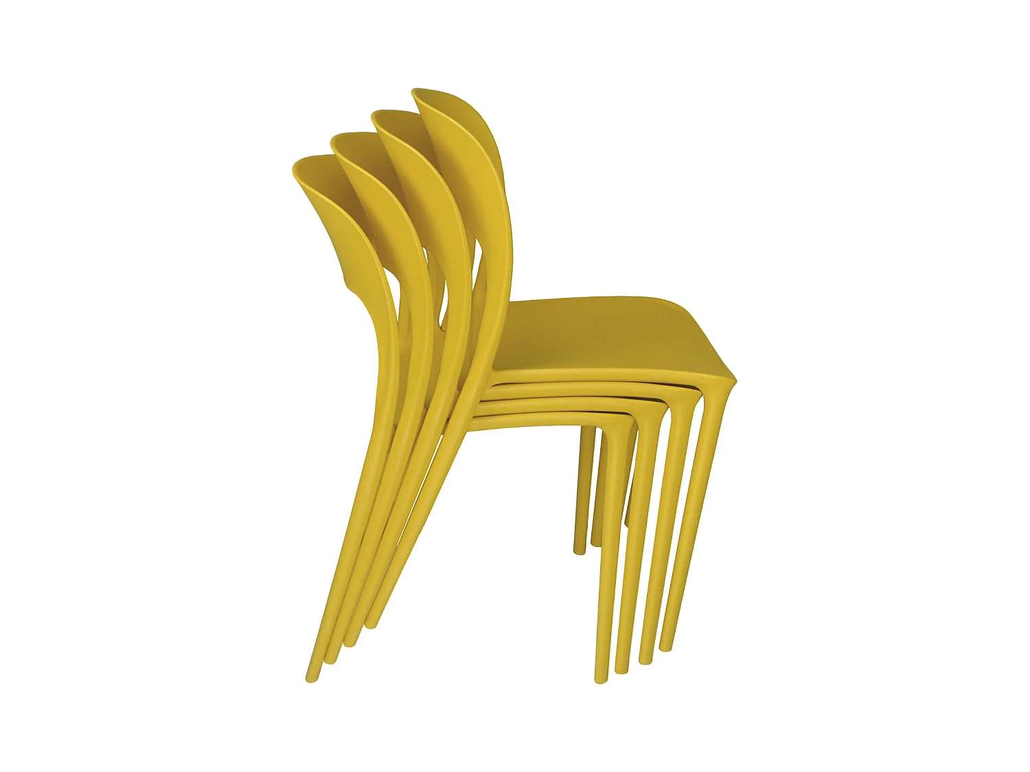 Sedia impilabile in polipropilene giallo senape mod. Maya  (2 Pz.)