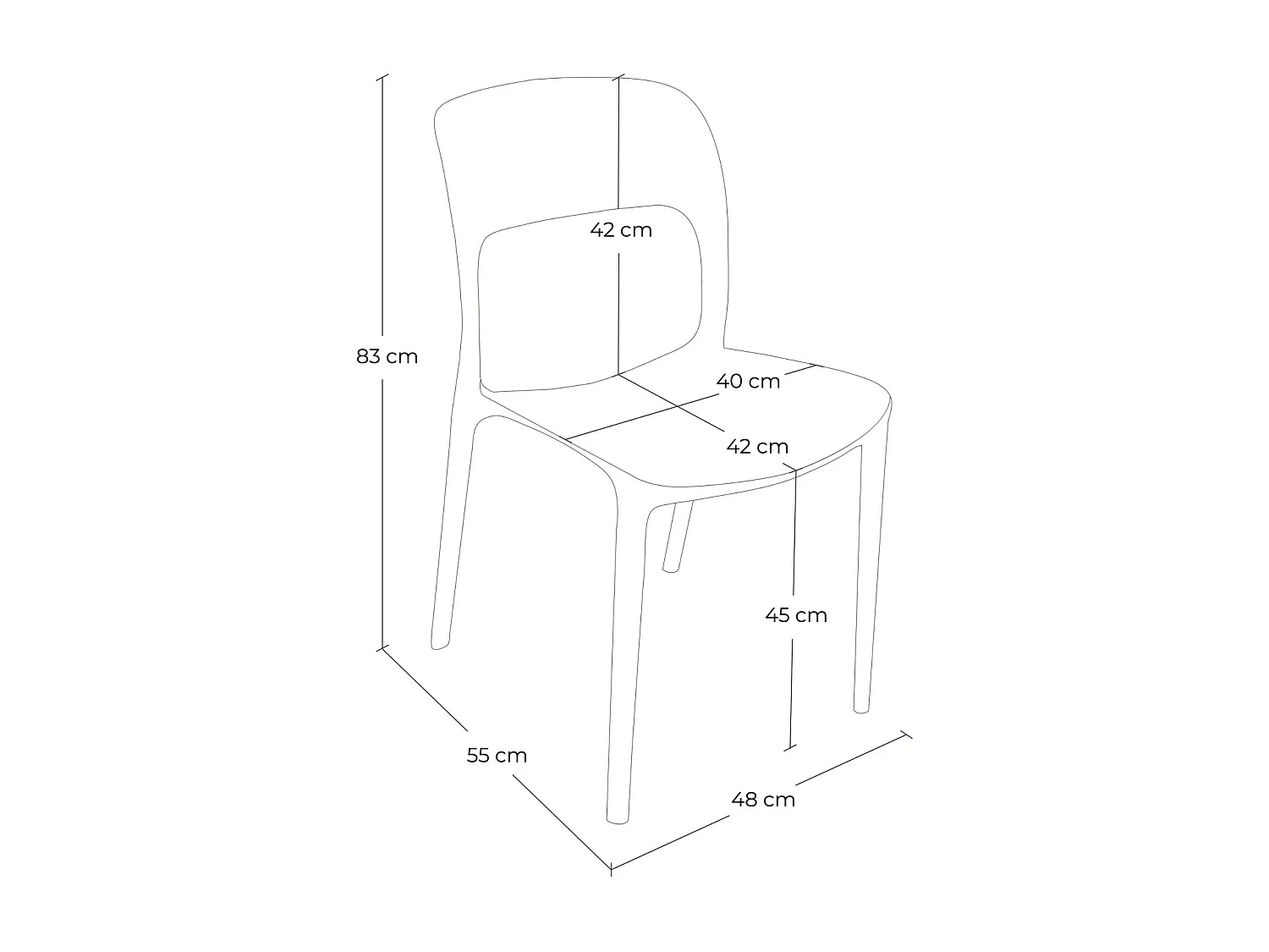 Sedia impilabile in polipropilene giallo senape mod. Maya  (2 Pz.)