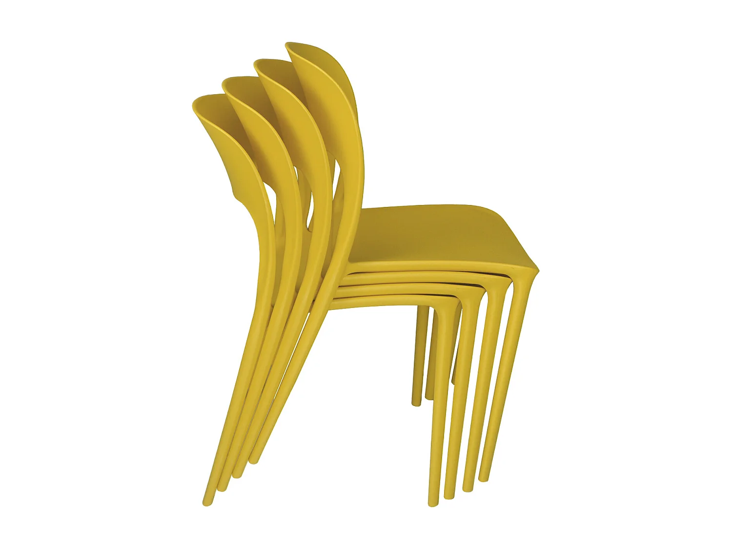 Sedia impilabile in polipropilene giallo senape mod. Maya  (2 Pz.)