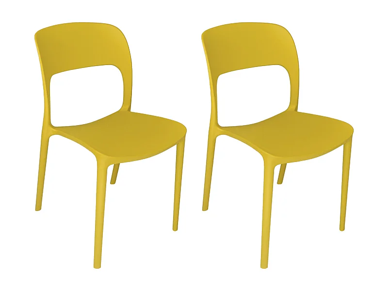 Sedia impilabile in polipropilene giallo senape mod. Maya  (2 Pz.)