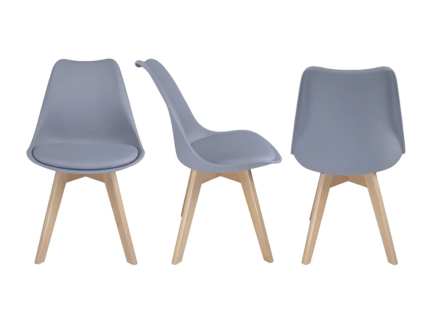 Sedia In Plastica Con Piede In Legno Mod. Mia (2 Pz.)