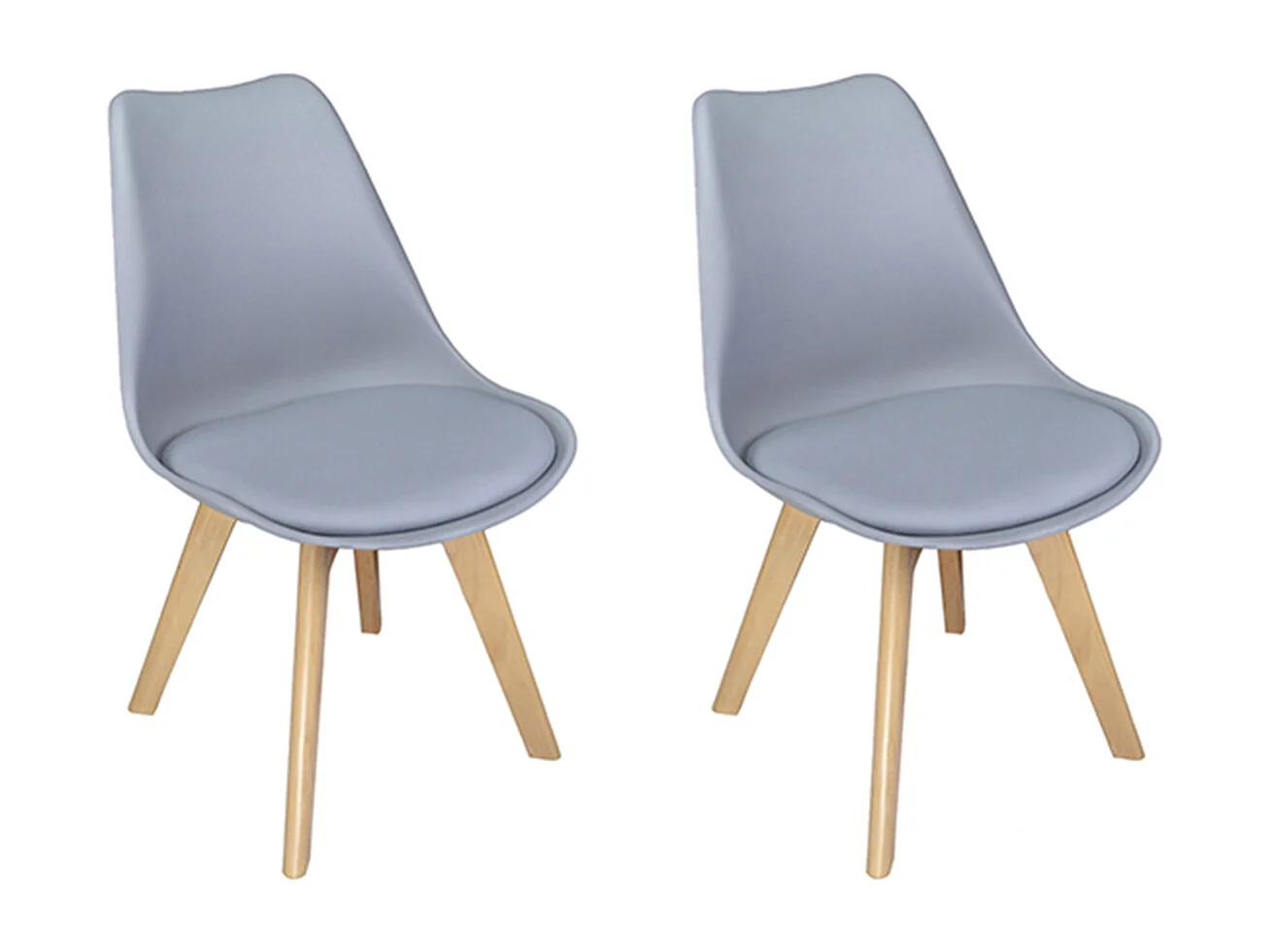 Sedia In Plastica Con Piede In Legno Mod. Mia (2 Pz.)