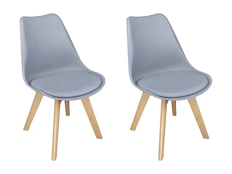 Sedia In Plastica Con Piede In Legno Mod. Mia (2 Pz.)