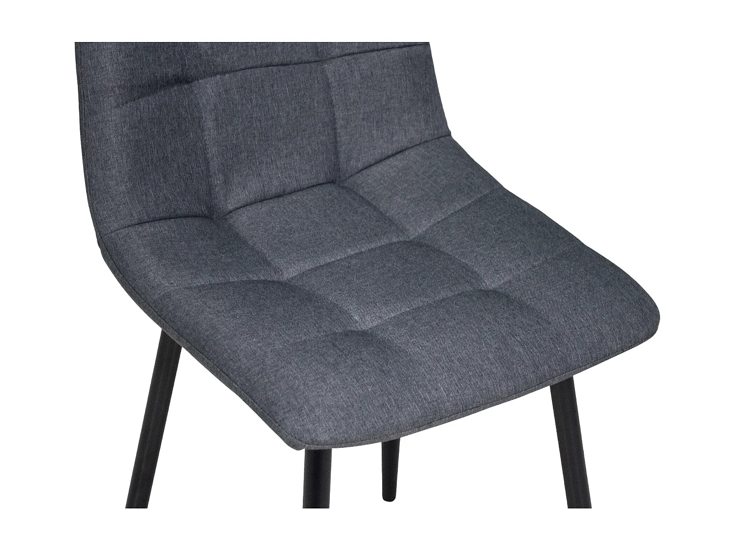 Sedia da pranzo imbottita in tessuto grigio scuro mod. Karima (2pz.)