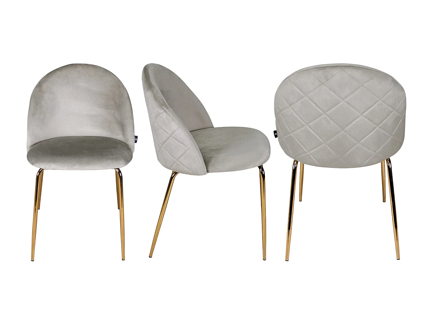 Sedia da pranzo imbottita in velluto tortora mod. Nicole (2 Pz.)