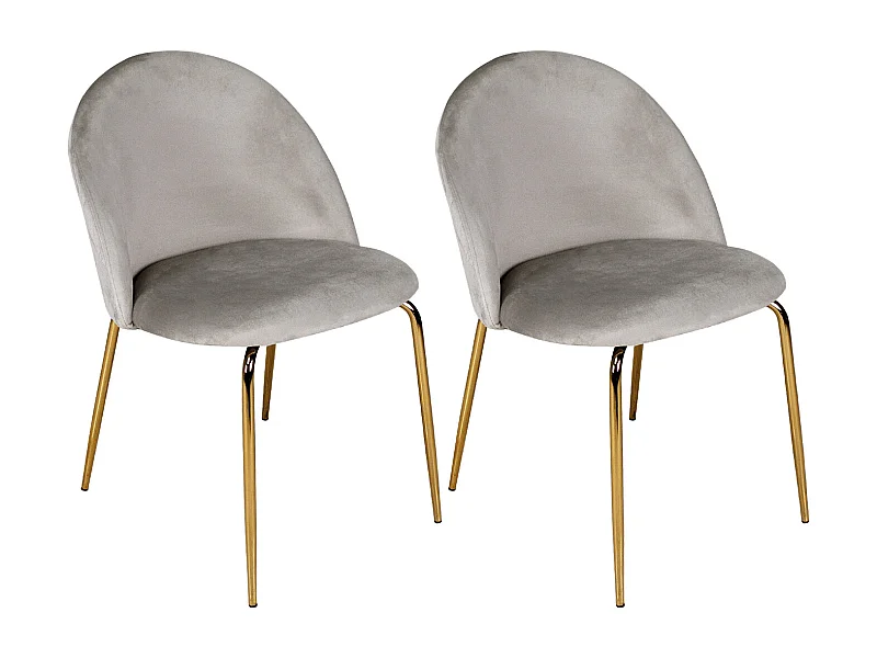 Sedia da pranzo imbottita in velluto tortora mod. Nicole (2 Pz.)