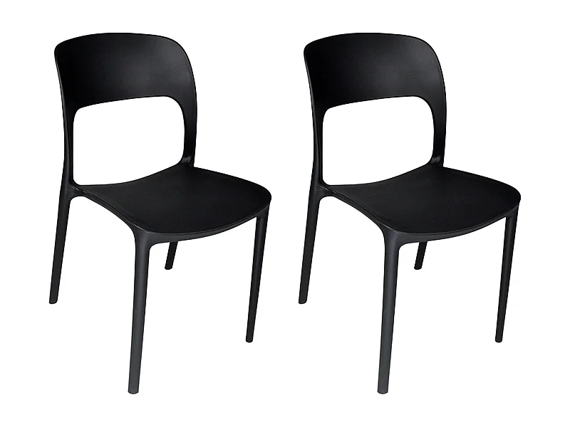 Sedia impilabile in polipropilene nera mod. Maya  (2 Pz.)