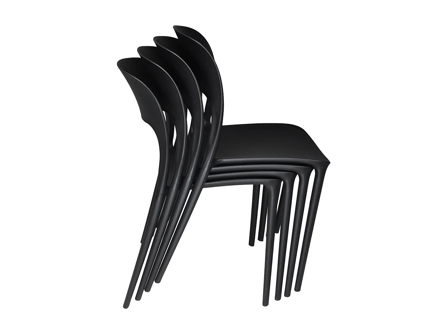 Sedia impilabile in polipropilene nera mod. Maya  (2 Pz.)